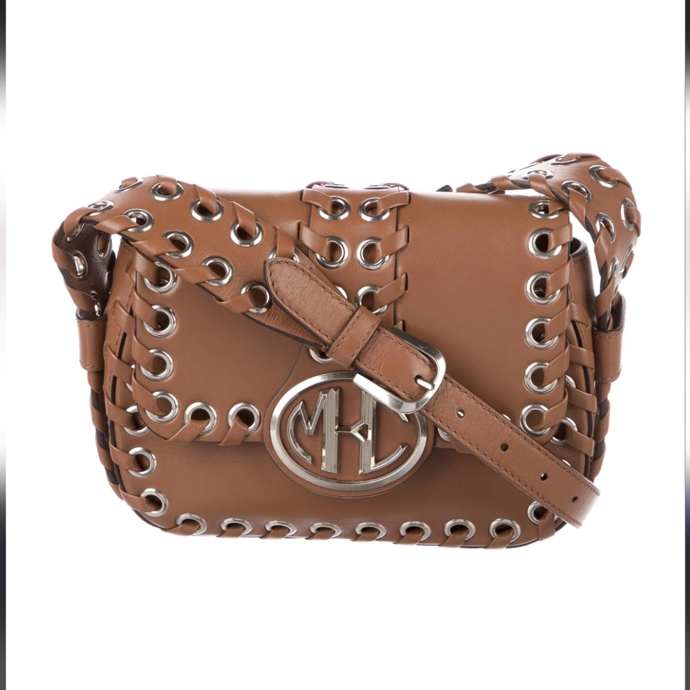 Michael Kors Collection leather whipstich trimmed bag